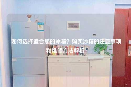  如何选择适合您的冰箱？购买冰箱的注意事项和维修方法解析