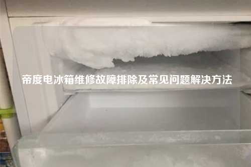  帝度电冰箱维修故障排除及常见问题解决方法