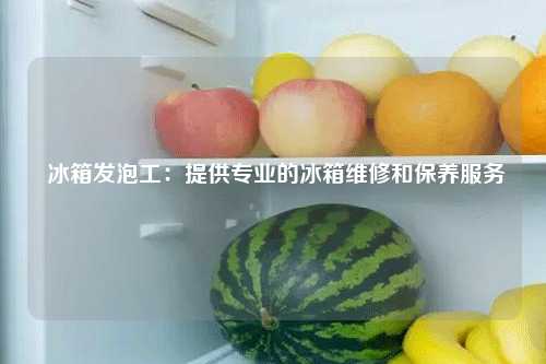  冰箱发泡工：提供专业的冰箱维修和保养服务