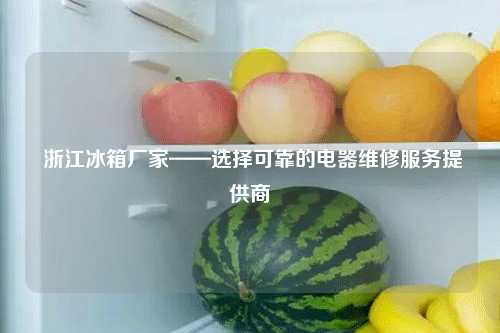  浙江冰箱厂家——选择可靠的电器维修服务提供商