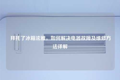  拜托了冰箱泫雅，如何解决电器故障及维修方法详解