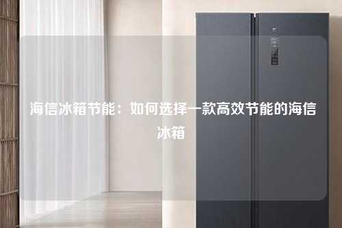  海信冰箱节能：如何选择一款高效节能的海信冰箱