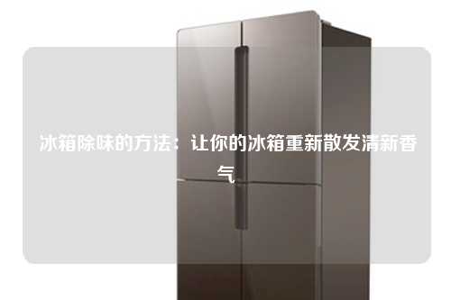  冰箱除味的方法：让你的冰箱重新散发清新香气