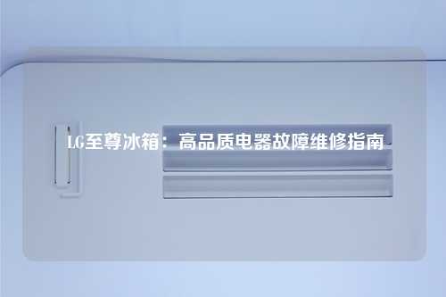  LG至尊冰箱：高品质电器故障维修指南