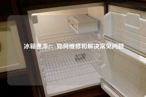  冰箱速冻2：如何维修和解决常见问题